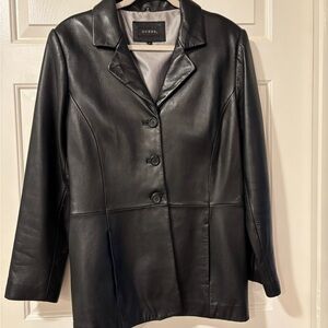 GUESS Women's  Black Leather Jacket